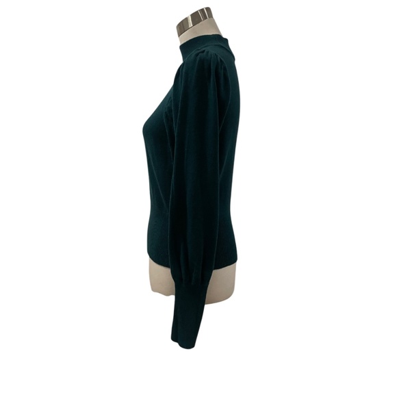 Qty 2 blue and Green Express knit mock neck bishop sleeve sweater sweaters S - Picture 5 of 7